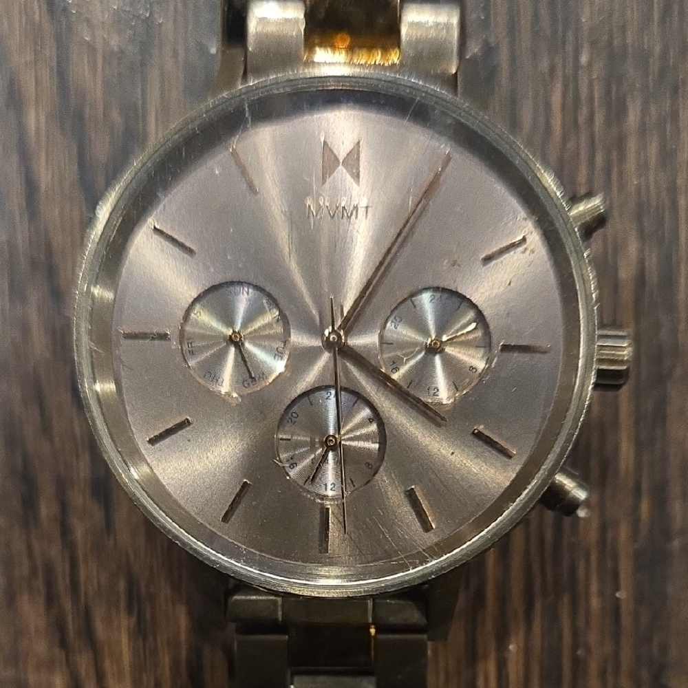 MVMT Metallic Silver Chronograph Watch